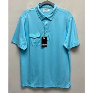 Mens Sz M LINKSOUL, Make Par Not War aqua polo golf shirt